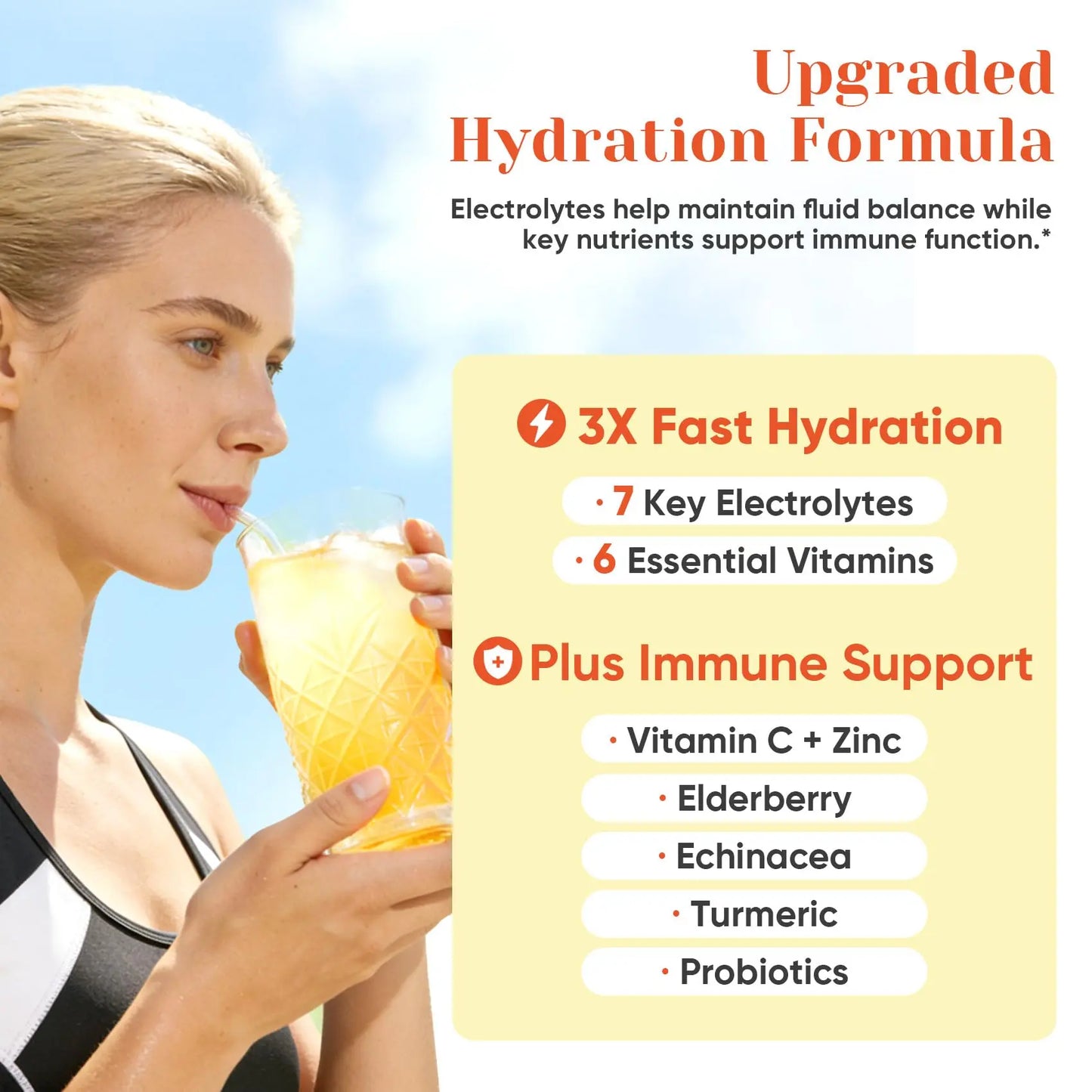 Venture Pal 2-in-1 Hydration + Immune Electrolytes Powder Packets with 7 Electrolytes & 6 Vitamins, Elderberry, Turmeric, Echinacea | Liquid Daily IV Drink Mix Venture Pal