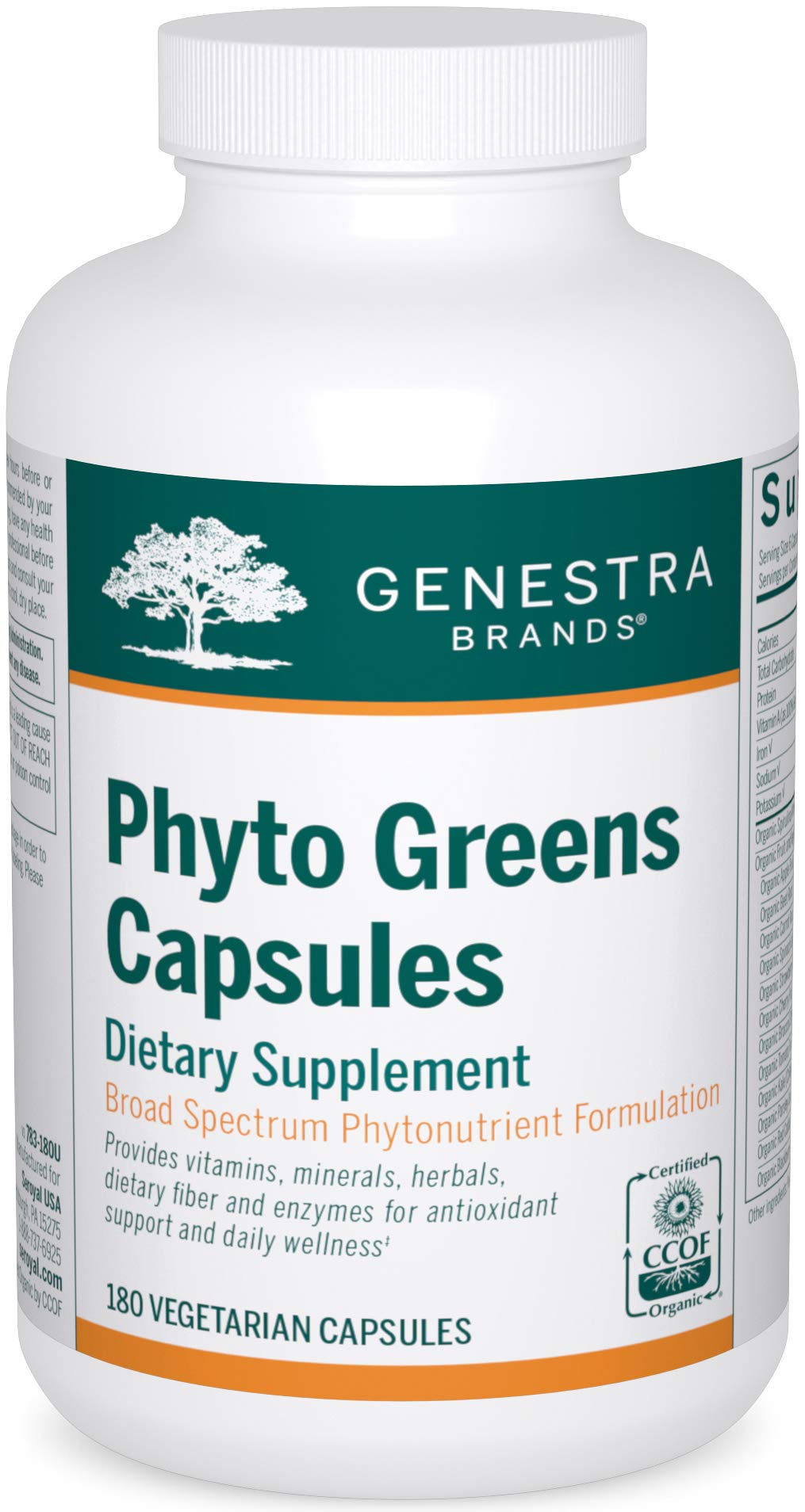 Genestra Brands Phyto Greens Capsules | Vitamins, Dietary Fiber and Enzymes for Optimum Nutrition | 180 Capsules Genestra Brands buy australia supplements