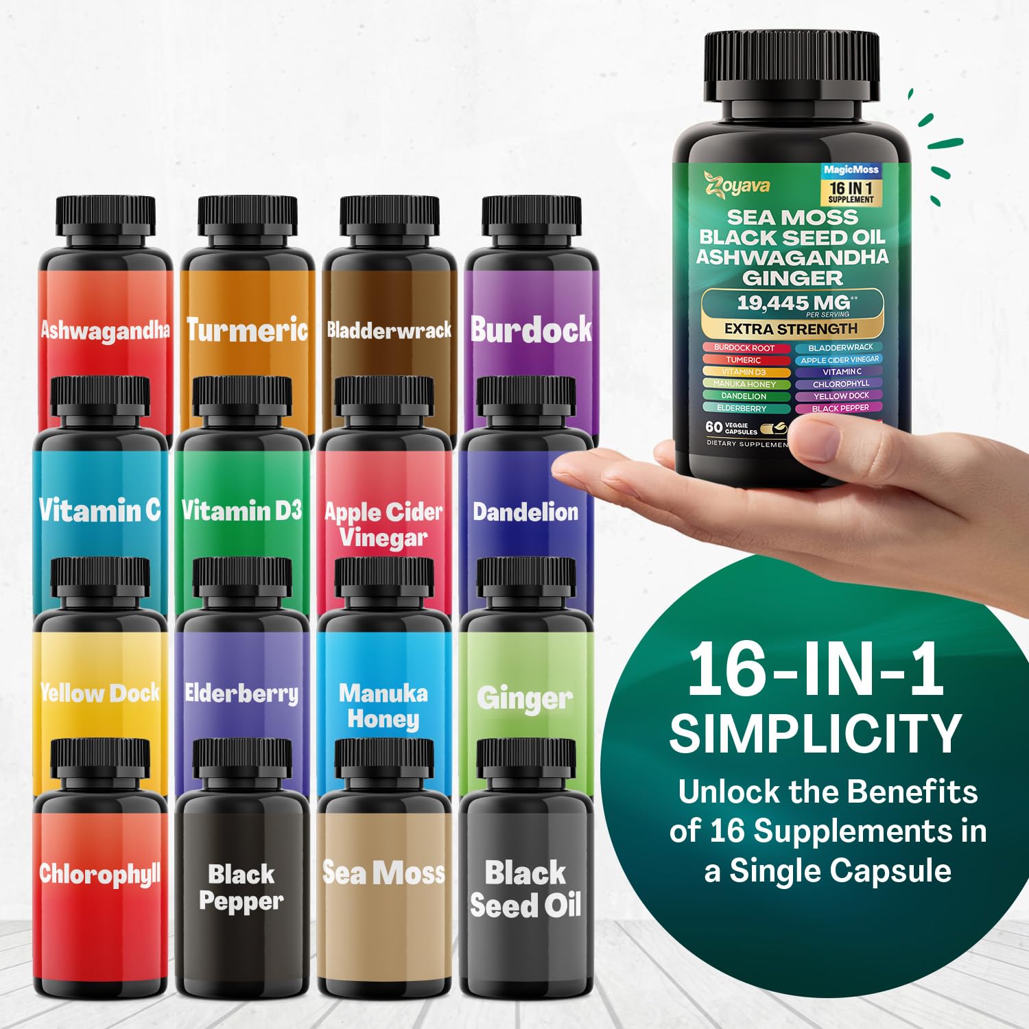 Zoyava Magic Moss Blend Sea Moss 7000mg Ashwagandha 2000mg Black Seed Oil Zoyava buy australia supplements