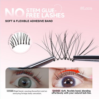 GAQQI Self Adhesive Eyelash Clusters,Natural No Glue Lashes 10-16mm,LACE GAQQI