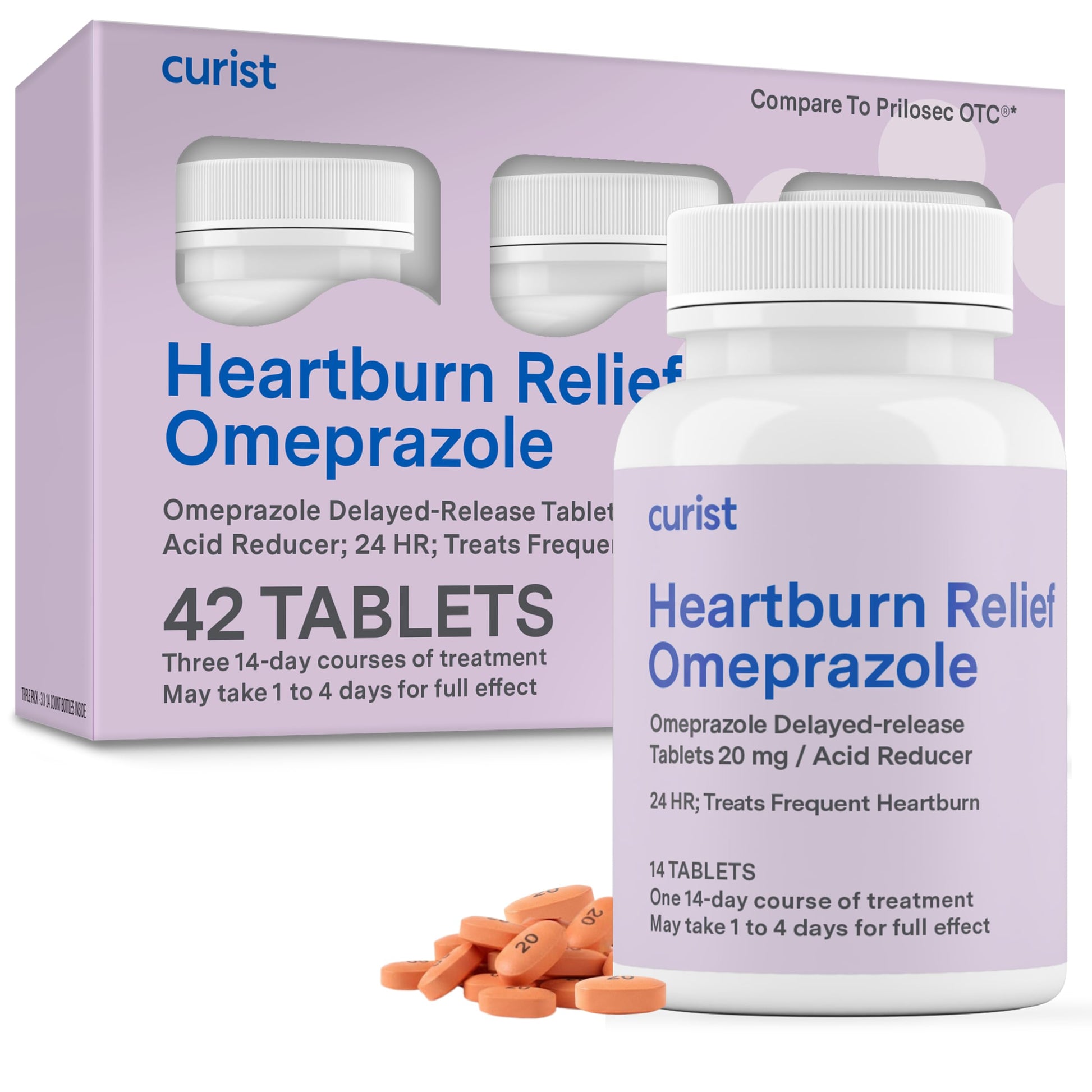 Curist Omeprazole 20mg Tablets - 42 Count Delayed-Release Tablets - Acid Reflux Medicine for Heartburn Relief Curist buy australia supplements