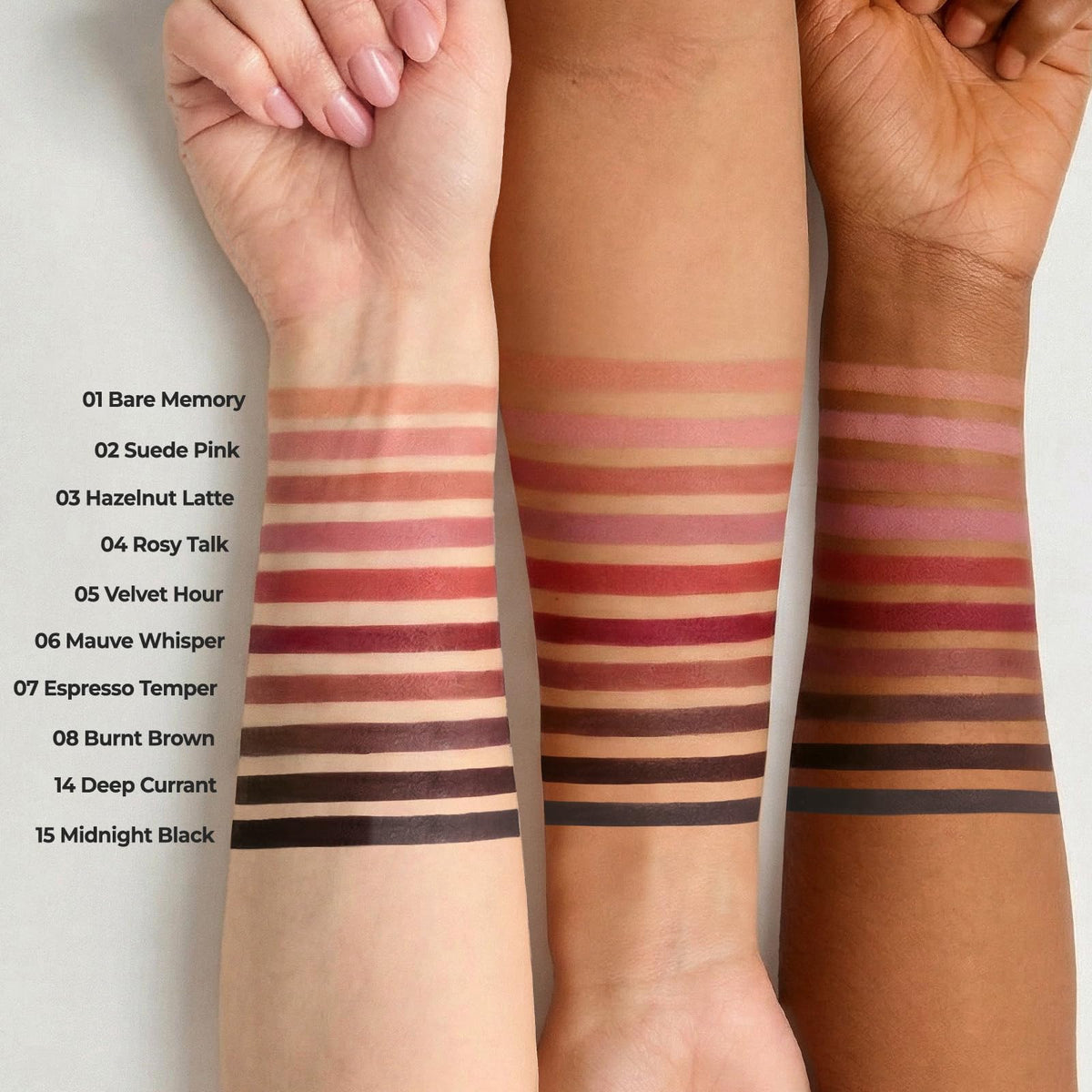 Laka Lip Liner - Smooth & Blendable Soft Matte Lip Contour Pencil for Shaping & Overlining Lips | Waterproof Formula, Oil-Cleanse Off, Long-Lasting Wear | #08 Burnt Brown (Deep Cocoa Brown) Laka