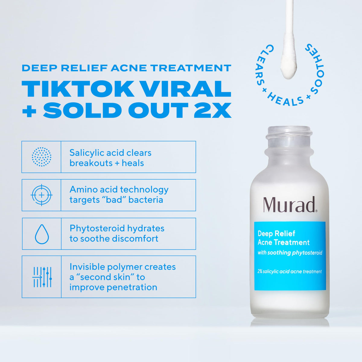 Murad Deep Relief Acne Spot Treatment - 2% Salicylic Acid - 1 Fl Oz Murad