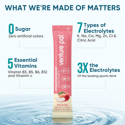 Venture Pal Sugar Free Electrolyte Powder Packets - Liquid Daily IV Hydration Packets | Electrolytes Drink Mix with 5 Vitamins & 7 Electrolytes | Keto Friendly Venture Pal