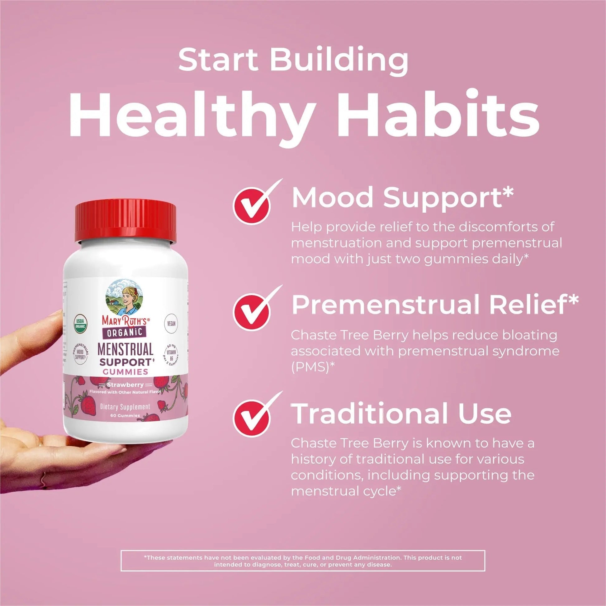 Organic Menstrual Support Gummies by MaryRuth's | for The Relief of Common Symptoms of Premenstrual Syndrome | PMS Support | Premenstrual Mood Support | USDA Organic | Non-GMO | Vegan | 30 Servings MARYRUTH'S buy australia supplements