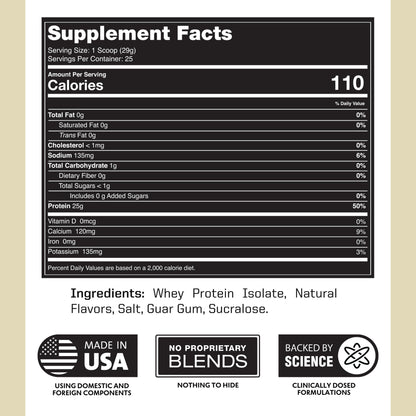 Outwork Nutrition Whey Isolate Protein Powder - Accelerates Muscle Building & Recovery - Low Lactose, Gluten-Free - Post Workout Supplement - Enhanced Protein Synthesis, Vanilla, 1.6lbs