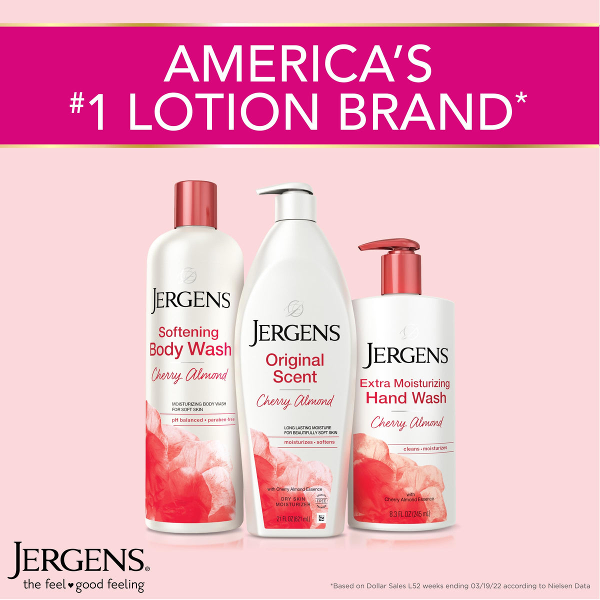 Jergens Cherry Almond Hand & Body Lotion, Dry Skin, 32 fl oz Jergens
