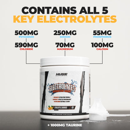 Huge Supplements Electrolytes Powder - Advanced Hydration Formula w/Full Electrolyte Profile - Sugar Free, No Artificial Flavors or Colors - 45 Servings (Artic Lime)