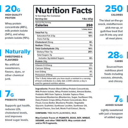 Legion Chocolate Chip Cookie Dough Protein Bar - 100% Whey Protein Bars Low Sugar High Protein with Prebiotic Fiber - Soy-Free, Gluten Free, Naturally Flavored, Low Fat, High Protein Bars (12 Count)
