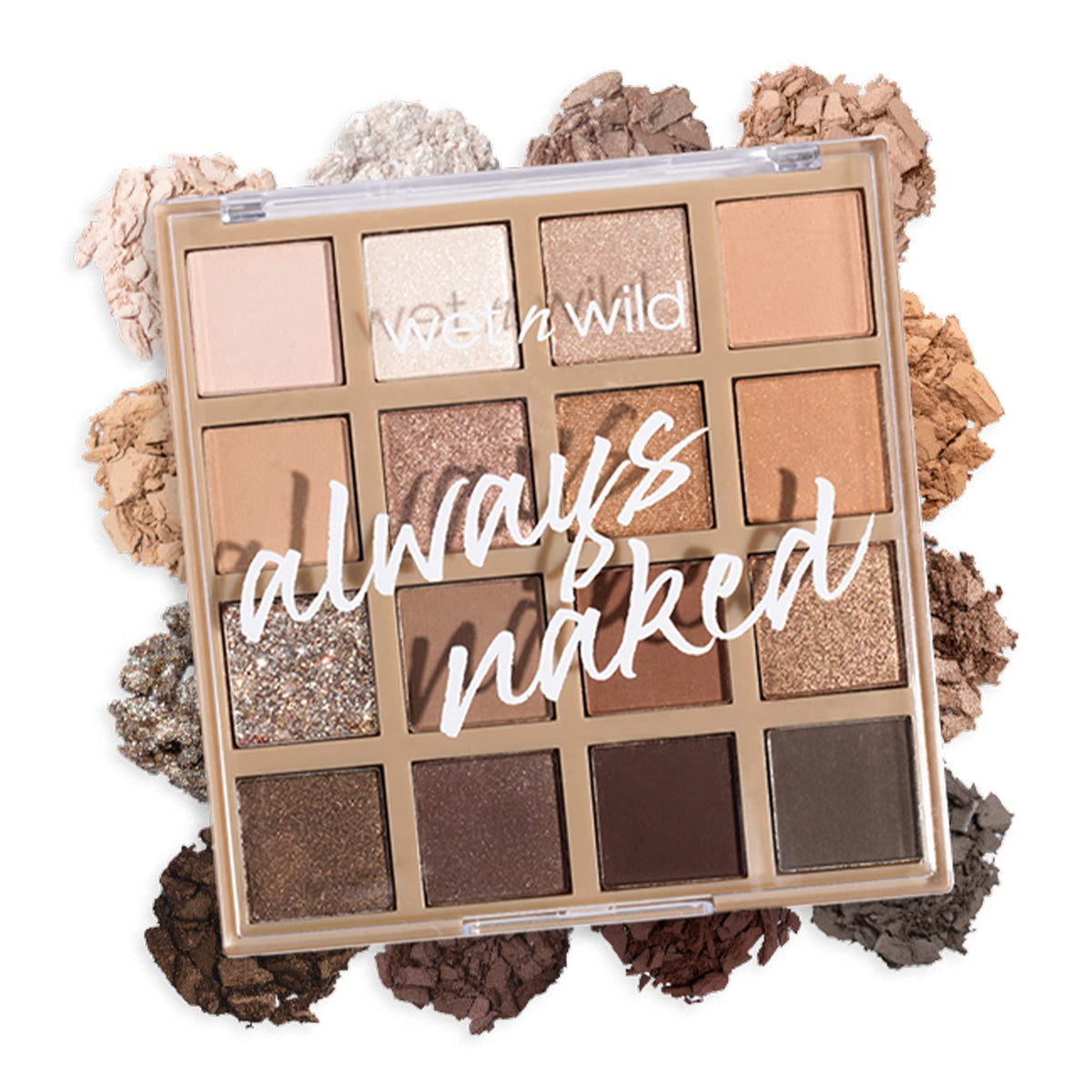 wet n wild Always Naked Palette, Nude Neutral Eye Makeup, Blendable, Warm And Cool Nude Pigments, Matte, Shimmer, Glitter, Creamy Smooth wet n wild