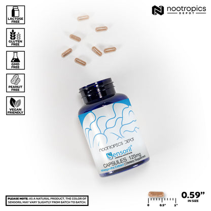 Nootropics Depot Sensoril Ashwagandha Capsules | 125mg | 90 Count | Ayurvedic Herb | Standardized Withania somnifera Extract
