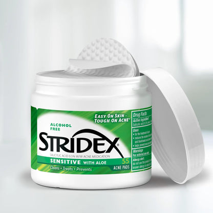 Stridex Acne Pads Sensitive With Aloe 55 Count Alcohol-Free Stridex