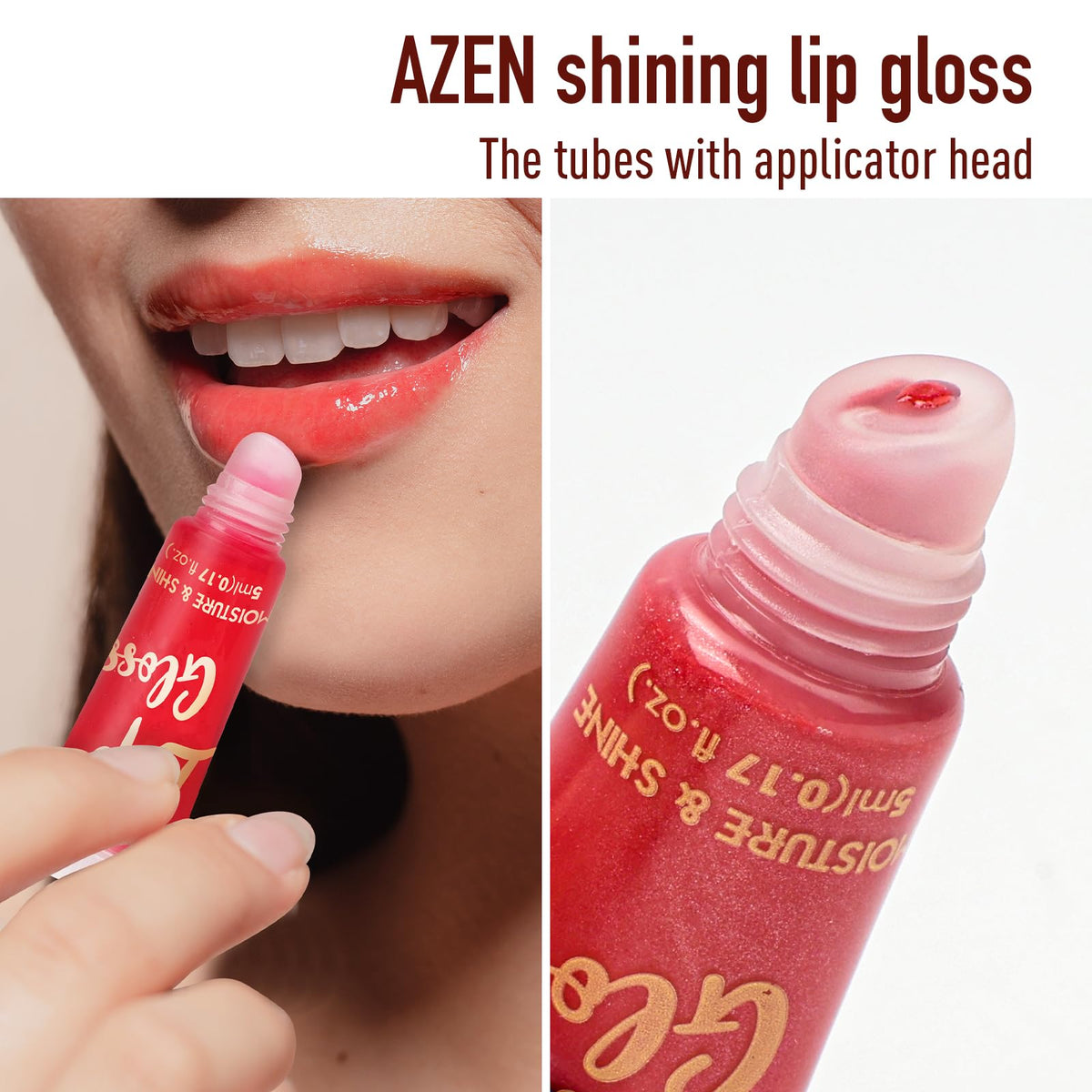 AZEN 24 Pack Lip Gloss Set, Color Lip Oil for Dry Cracked Lips Moisturizing Hydrating Nourishing with Vitamin E AZEN