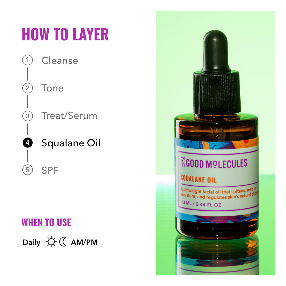 Good Molecules Squalane Oil for Face, Lightweight Facial Oil, 13 ml Good Molecules