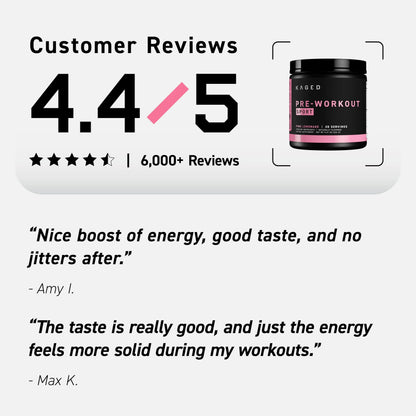 Kaged Sport Pre Workout Powder for Men & Women, Pink Lemonade, Sport Certified, 188mg Caffeine, Nitric Oxide, Beta Alanine, 20 Servings Kaged