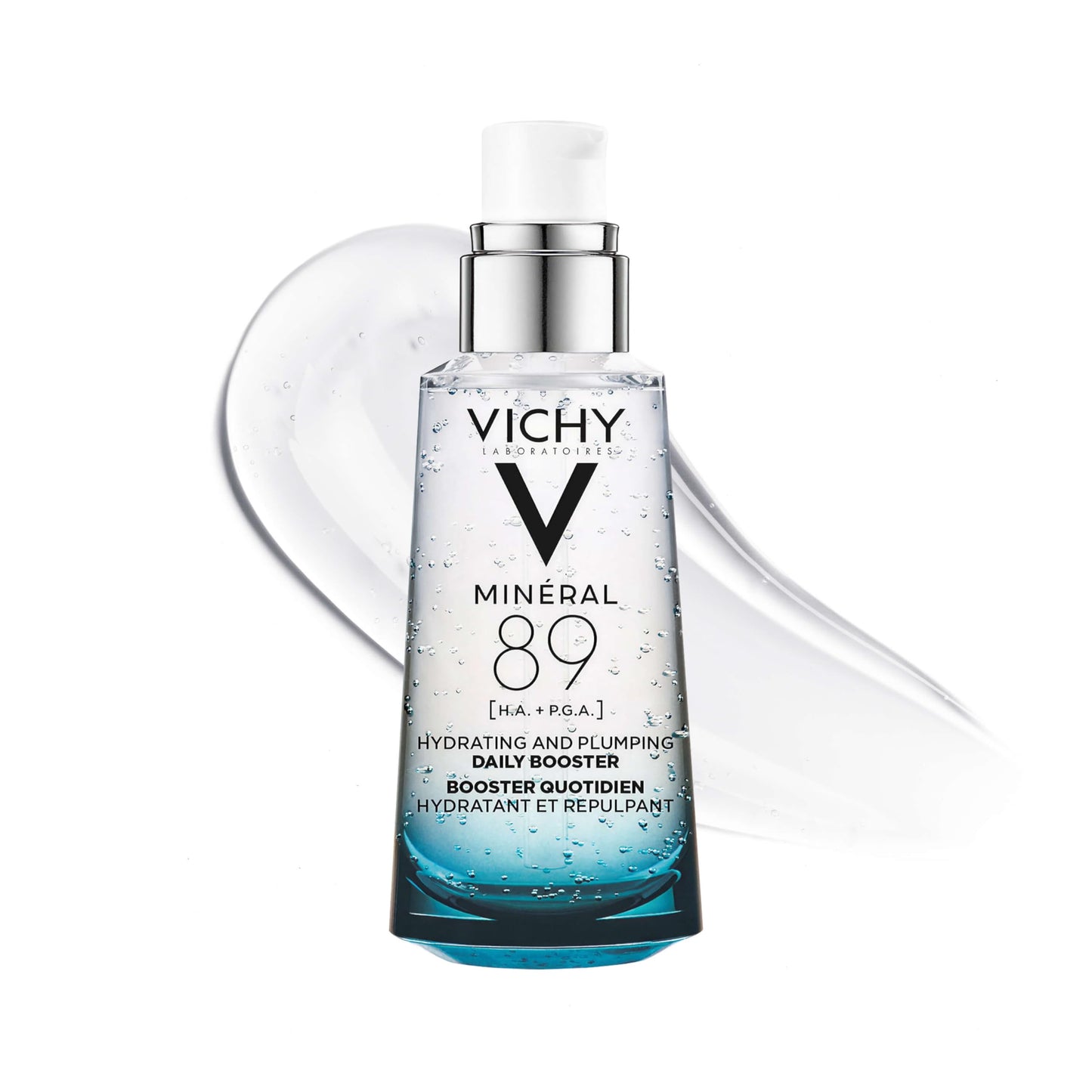 VICHY Mineral 89 Booster, Pure Hyaluronic Acid Serum for Face with Polyglutamic Acid for Skin Barrier Repair, Plumps & Hydrates VICHY