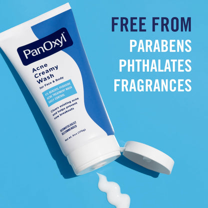 PanOxyl Antimicrobial Acne Creamy Wash, 4% Benzoyl Peroxide, 6 Ounce PanOxyl