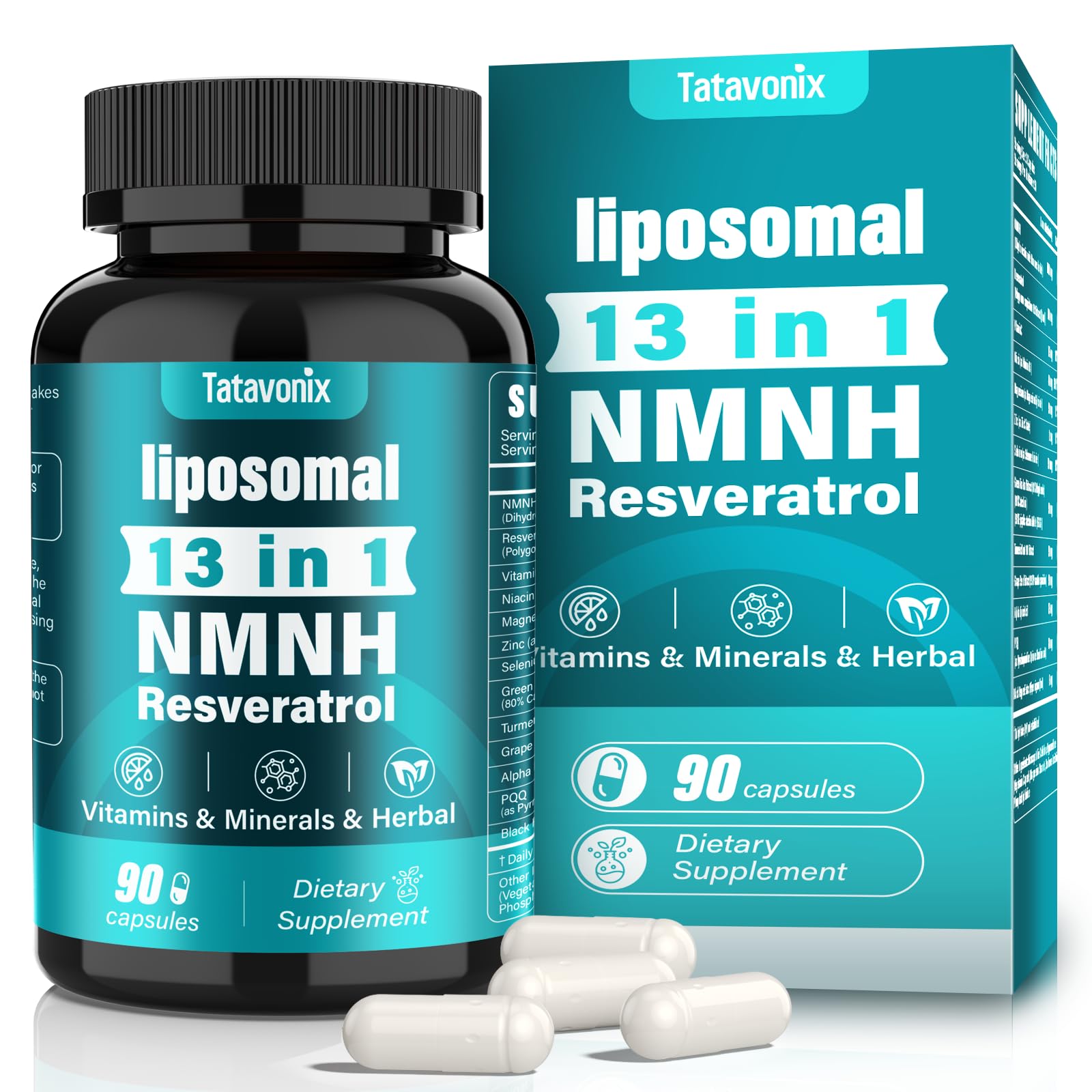 13 in 1 NMNH (Dihydronicotinamide Mononucleotide) 1000mg Per Serving, NMN Supplement Alternative with Liposomal NAD+ and Resveratrol, Non-GMO, Gluten-Free – for Anti-Aging, Energy, Focus – 90 Capsules Tatavonix buy australia supplements