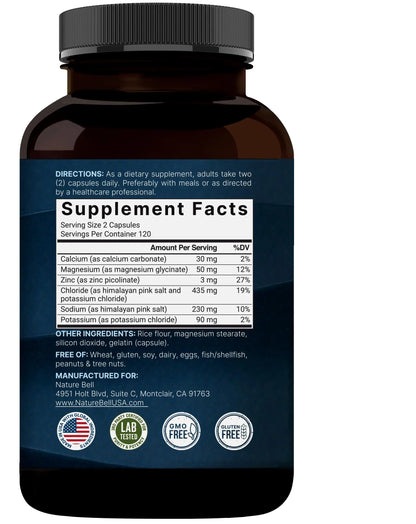 Advanced Electrolyte Pills, 240 Capsules | Salt Pills with Electrolytes for Fasting Hydrating | Made with Himalayan Pink Salt, Sodium, Potassium, Magnesium & More – Keto NatureBell