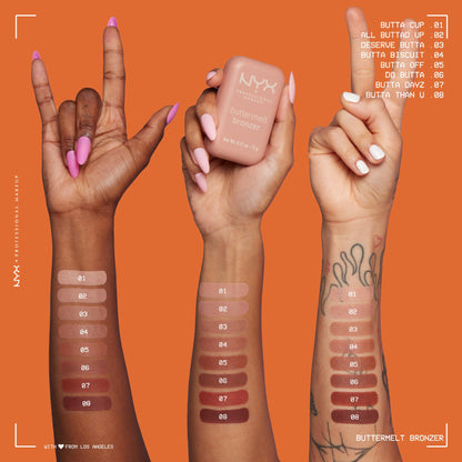 NYX PROFESSIONAL MAKEUP Matte Buttermelt Bronzer, Longwear Face Makeup with Up to 12 Hours of Wear, Vegan Formula - Deserve Butta (Light Medium Cool) NYX PROFESSIONAL MAKEUP