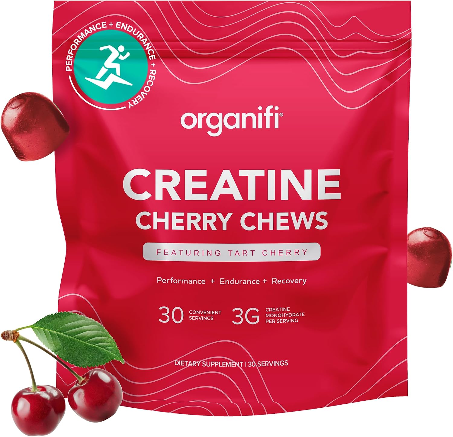 Organifi Creatine Chews - Premium Cherry Chews to Perform, Look, and Feel Better, 30-Day Supply Gsupps Australia