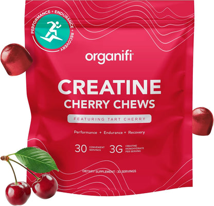 Organifi Creatine Chews - Premium Cherry Chews to Perform, Look, and Feel Better, 30-Day Supply Gsupps Australia