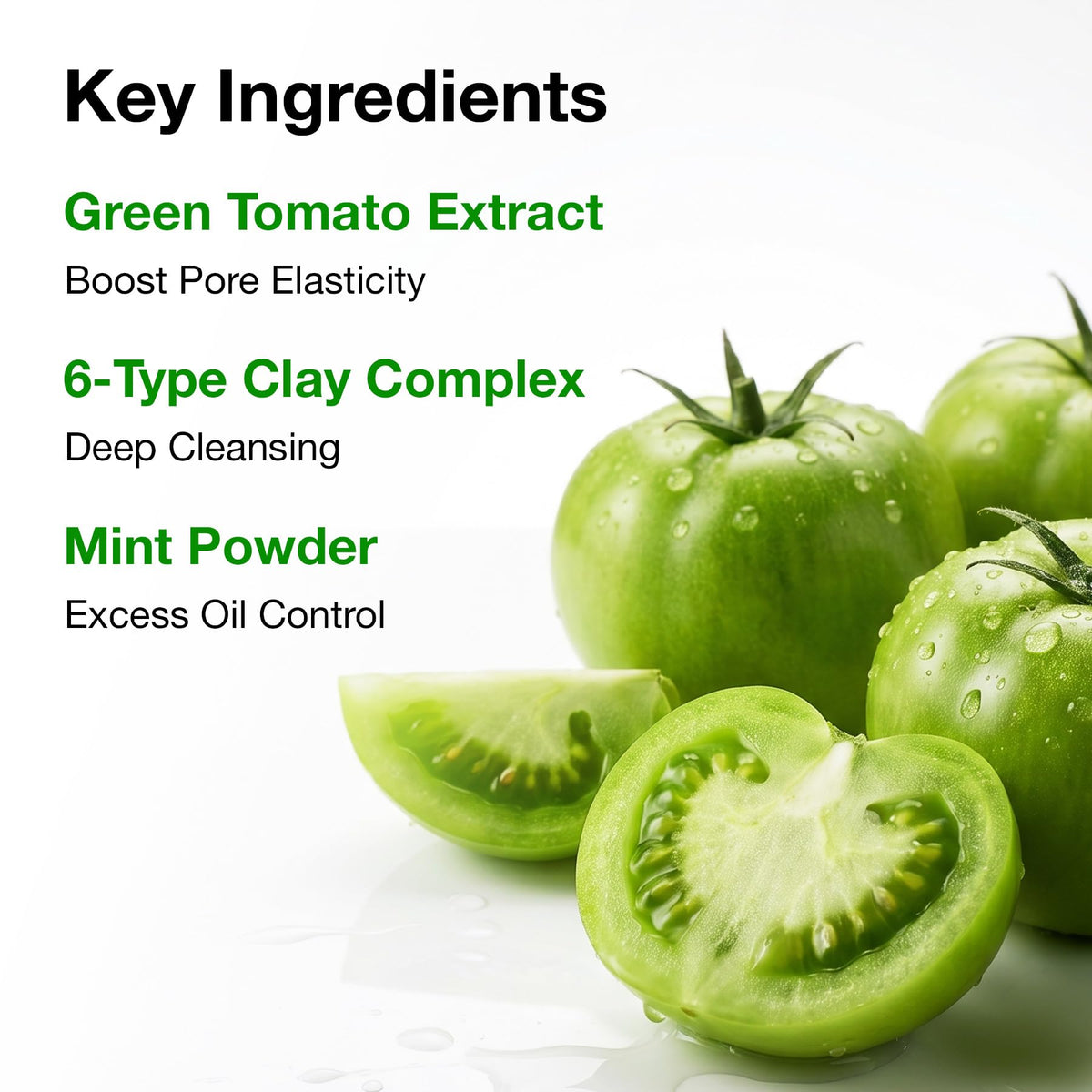 FULLY Green Tomato Pore Clay Mask Cleanser for Deep Cleansing, 4.05 fl oz FULLY