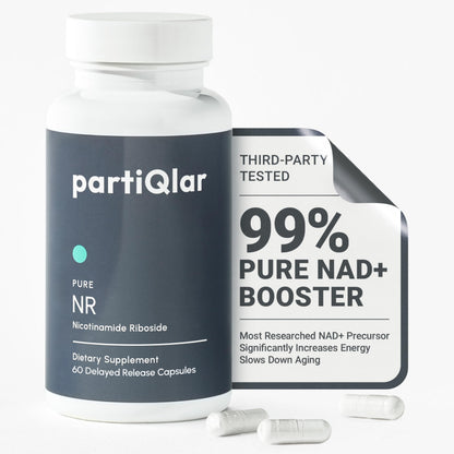 partiQlar NR Supplement - High Purity Nicotinamide Riboside Capsules - NAD+ Booster for Anti-Aging, Cellular Energy & Repair partiQlar