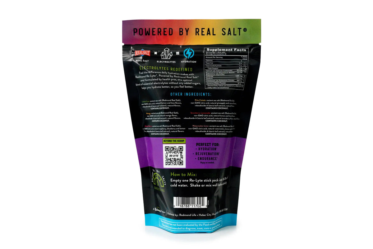 REDMOND Re-Lyte Hydration Electrolyte Powder Mix, Variety Pack, 30 Stick Packs REDMOND