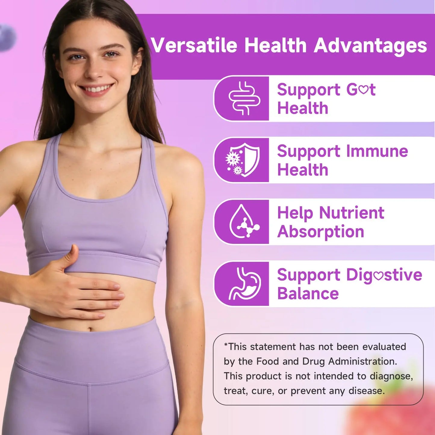 Youlikee 2 Pack Prebiotic + Probiotic Gummies for Women and Men, Probiotic Gummies Supports Gut Health, 5 Billion CFUs with Fibers, Youlikee