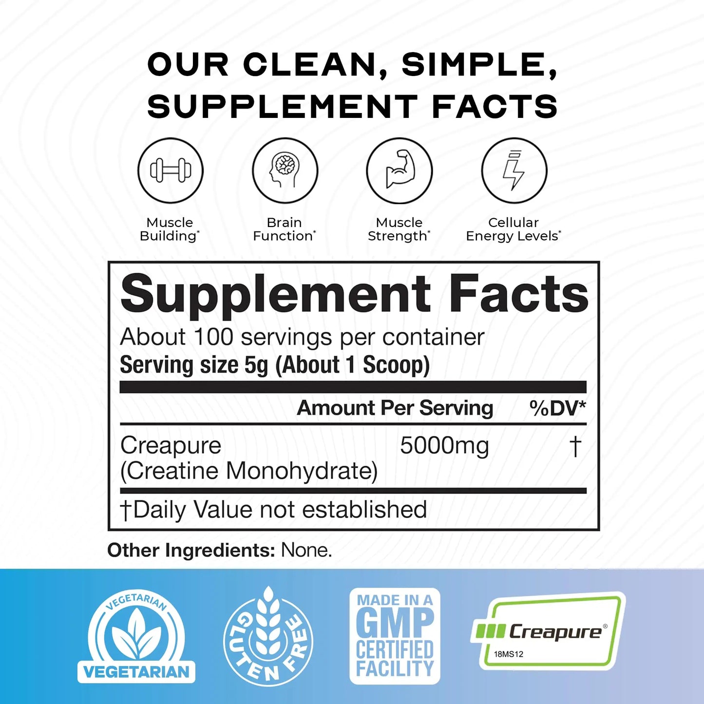 Muscle Feast Creapure Creatine Monohydrate Powder, Vegan Keto Friendly Gluten-Free, Mass Gainer, Muscle Recovery Supplement and Trusted Creatine for Muscle Growth, Muscle Feast