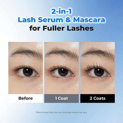Epais Eyelash Black Tinted Serum, 2-in-1 Lash Growth Enhancer and Tinting Treatment, 7 Peptides and Biotin Formula for Longer Thicker Lashes, Charcoal-Based Black Food Complex, Korean Lash Care EPAIS