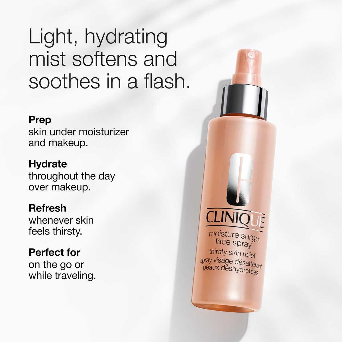 Clinique Moisture Surge Face Spray Thirsty Skin Relief | Hydrating Face Mist for Glowing + Soothed Skin | Preps + Refreshes, 1 Fl Oz Clinique