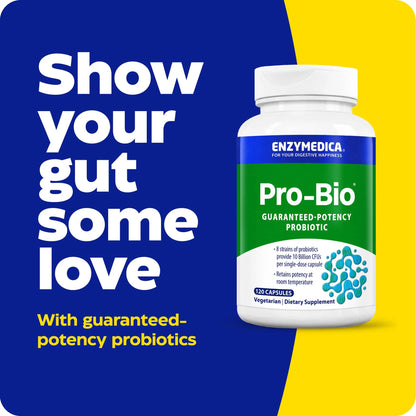 Enzymedica Pro-Bio Probiotic Supplement for Digestive & Gut Health - Daily Probiotic Capsules for Women & Men, 10 Billion CFU, Helps Reduce Gas & Bloating, Enzymedica