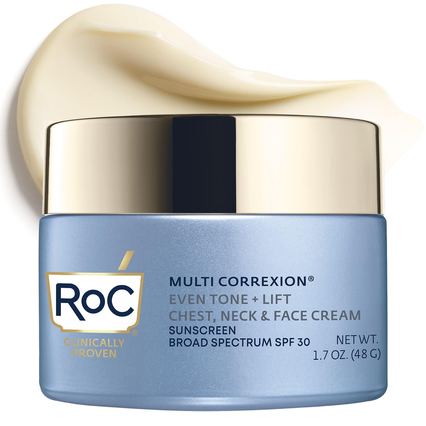 RoC Multi Correxion 5 in 1 Chest Neck Face Moisturizer Face Cream with SPF 30 for Visible Wrinkle and Neck Firming and Tightening RoC