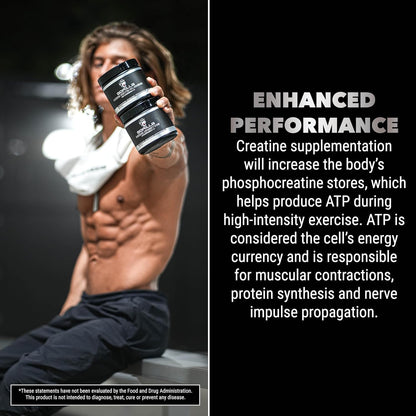 Gorilla Mind Pre Workout (BlackBerry Lemonade) + Creatine (100 Serv.) - Comprehensive Stack for Improved Strength, Power Output, and Muscle Size