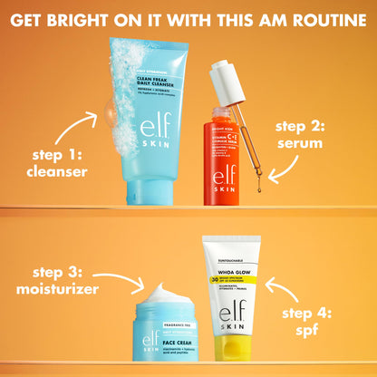 e.l.f. SKIN Bright Icon Vitamin C + E + Ferulic Serum, Brightening & Soothing Face Serum, Helps Even Skin Tone e.l.f.