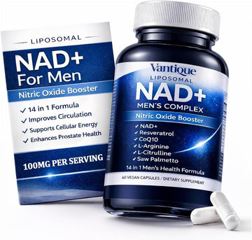 Aureph Vantique Men's NAD+ Supplement with Resveratrol, CoQ10, L-Citrulline & Lycopene - Nitric Oxide Support, Prostate Care, Anti-Aging, Stamina & Cellular Energy Boost 60 Capsules Aureph buy australia supplements
