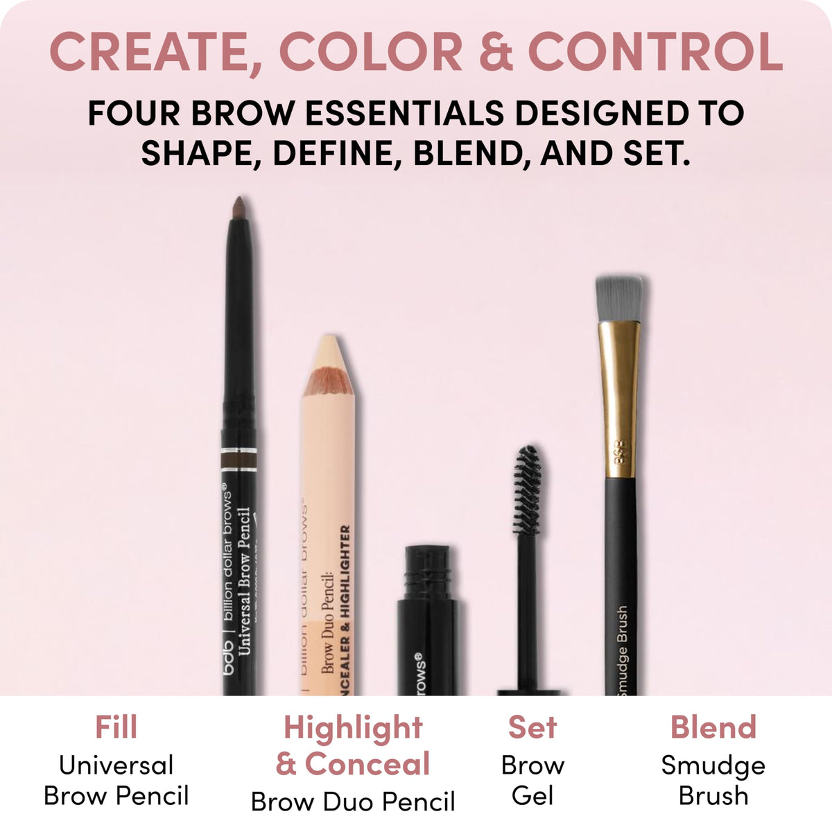 Billion Dollar Brows Best Sellers Kit 4 Piece Eyebrow Makeup Starter Set billion dollar brows