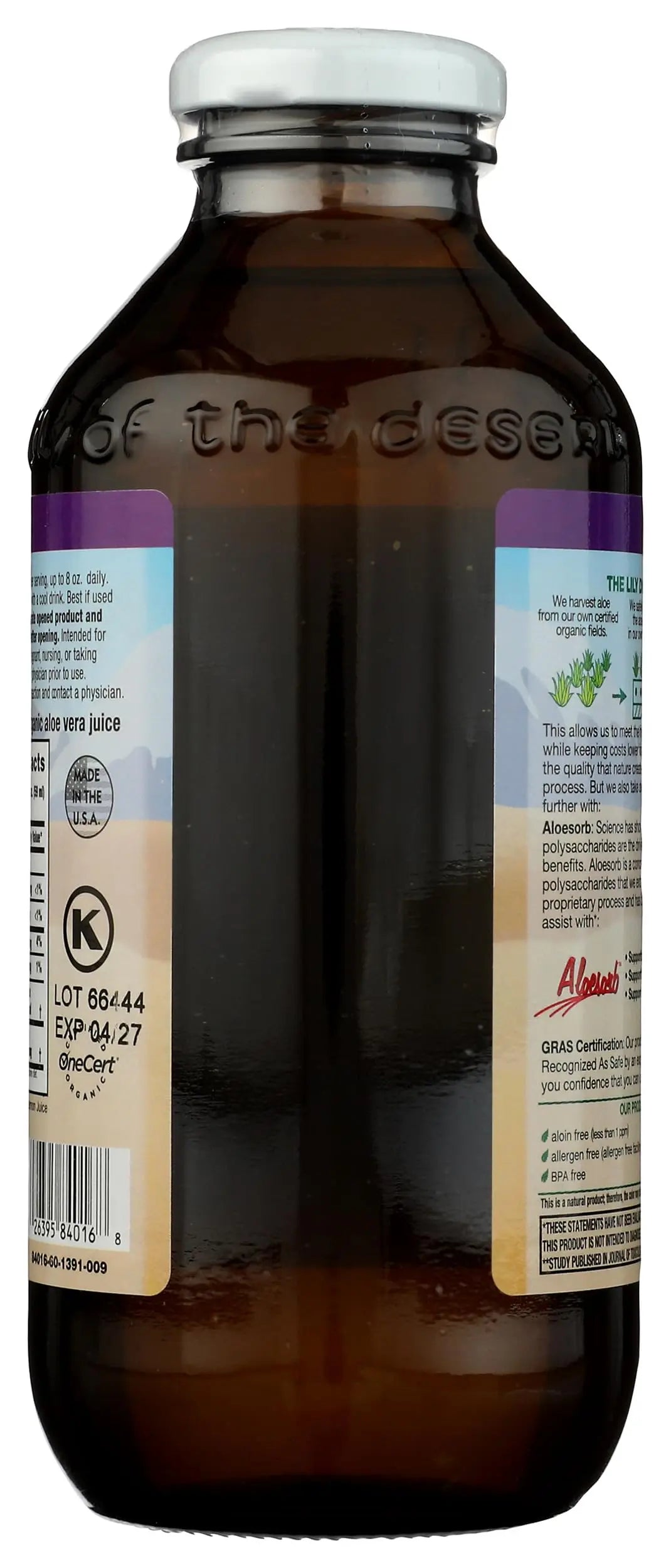 Lily of the Desert Aloe Vera Juice, Whole Leaf Filtered, Organic & Preservative Free – Natural Vitamins, Digestive Enzymes for Gut Health, Lily Of The Desert