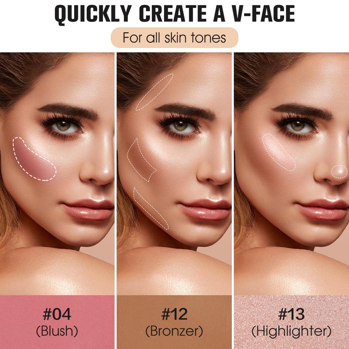 16 Colors Contour Palette Make up - Blush Highlighters Bronzer Powder All in one Makeup Palettes Contour Kit - Face Cosmetics Gifts for Women Beauty for Festivals (SET1) SPRINGSKY