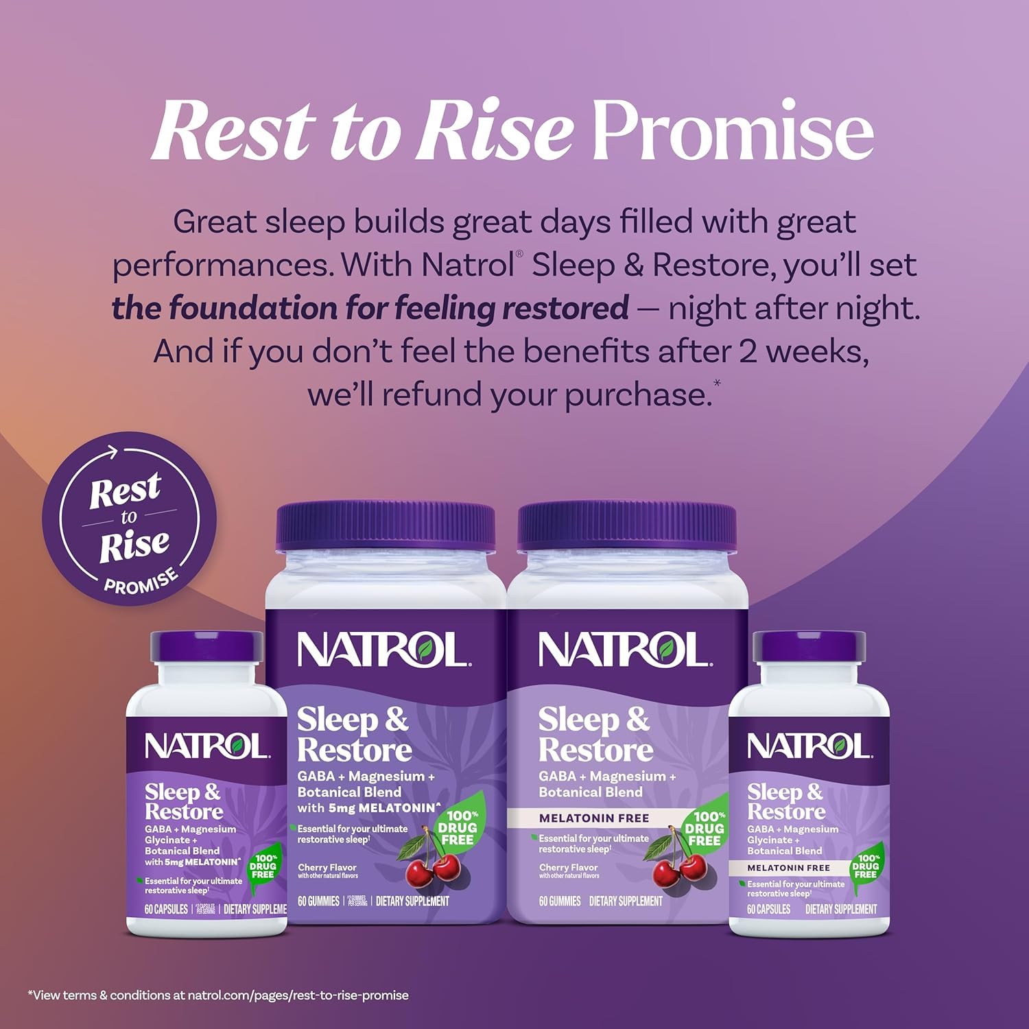 Natrol Sleep & Restore Magnesium Glycinate Blend Gummies, Magnesium for Sleep Aids for Adults, Melatonin-Free, Cherry Flavored, 30 Day Supply, 60 Gummies (Pack of 2) Natrol buy australia supplements