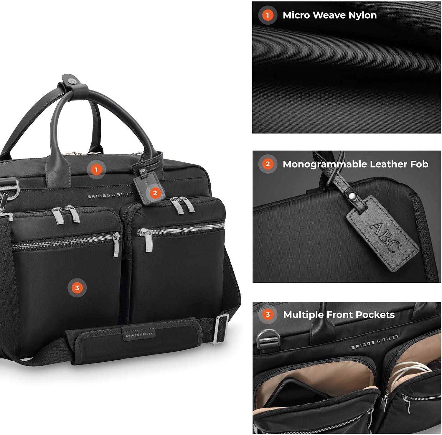 Briggs & Riley Rhapsody Multi-Pocket Cabin Bag, Black Gsupps Australia