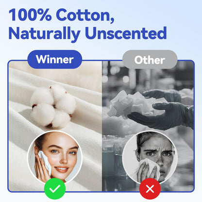 Winner XL Disposable Face Towels, 100% Cotton, 55 Count (Pack of 1) Winner