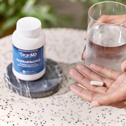 BRAINMD Dr Amen ProBRAINbiotics - 3 Billion CFU, 60 Capsules - Promotes Gut Health - Gluten Free - 60 Servings