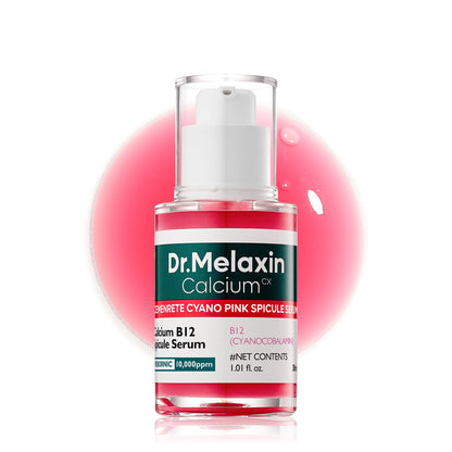 Dr.Melaxin Cyano Pink Spicule Serum with Vitamin B12, Liquid Microneedle Facial Treatment for Enlarged Pores, Niacinamide for Texture Refining & Renewal, 1.01 fl.oz Dr.Melaxin