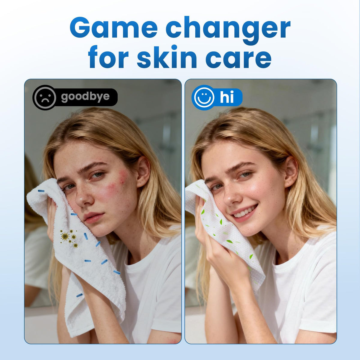 Borje Face Towels XXL, Disposable Face Towel 10" x 12", 100 Count (2 Packs of 50), 100% USDA Biobased Facial Towelettes, Ultra Soft & Hygienic Makeup Remover Dry Wipes for Women Cleansing Borje