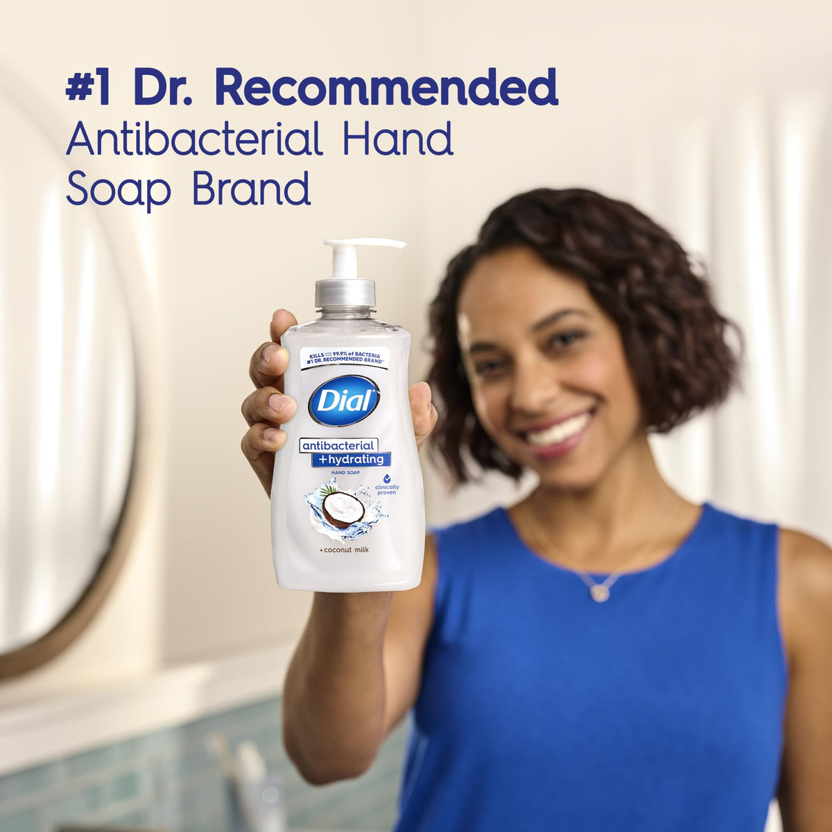 Dial Antibacterial Hydrating Liquid Hand Soap, Coconut Milk, 11oz, 4-Pack Dial