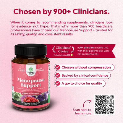 Complete Herbal Menopause Supplement for Women - Female Hormone Balance Capsules for Night Sweats Hot Flashes & Mood Swings with Dong Quai, Chaste Berry & Black Cohosh Root - 120 Count Pack Natures CraftBuy Supplements Australia