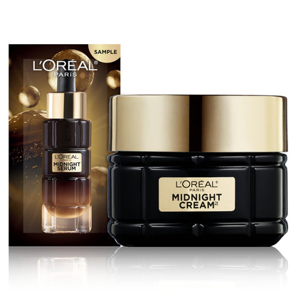 L'Oreal Paris Age Perfect Anti-Aging Midnight Cream, Face Moisturizer to Reduce Wrinkles and Firm Skin, 1.7oz + Serum Sample L'Oreal Paris